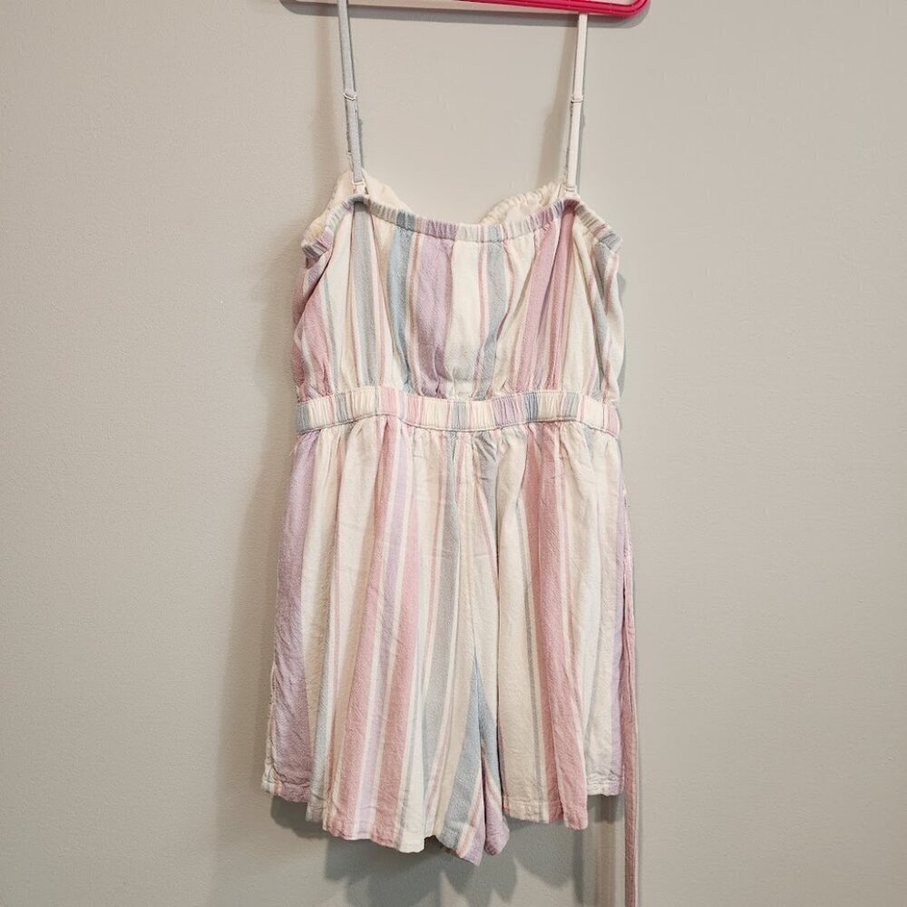 American Eagle Outfitters Blue and White Jumpsuit Relaxed Fit - Picture 2 of 13